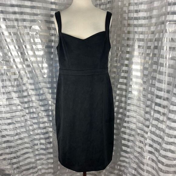 Rebecca B Black Faux Suede Sleeveless Dress - Picture 1 of 6
